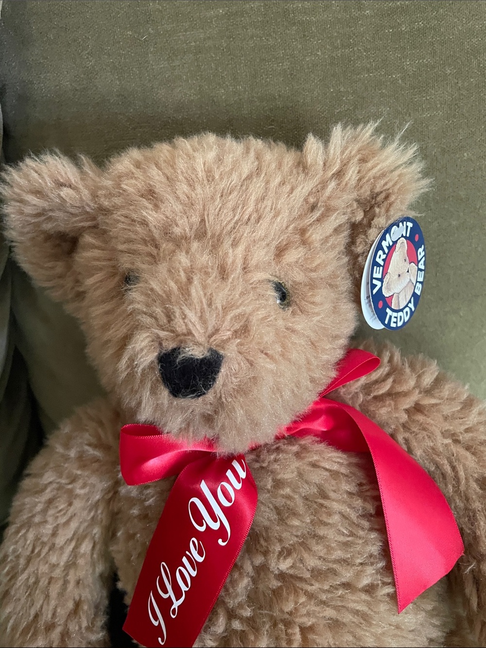 Vermont Teddy Bear with Red 'I Love You' Ribbon - Picture 6 of 7